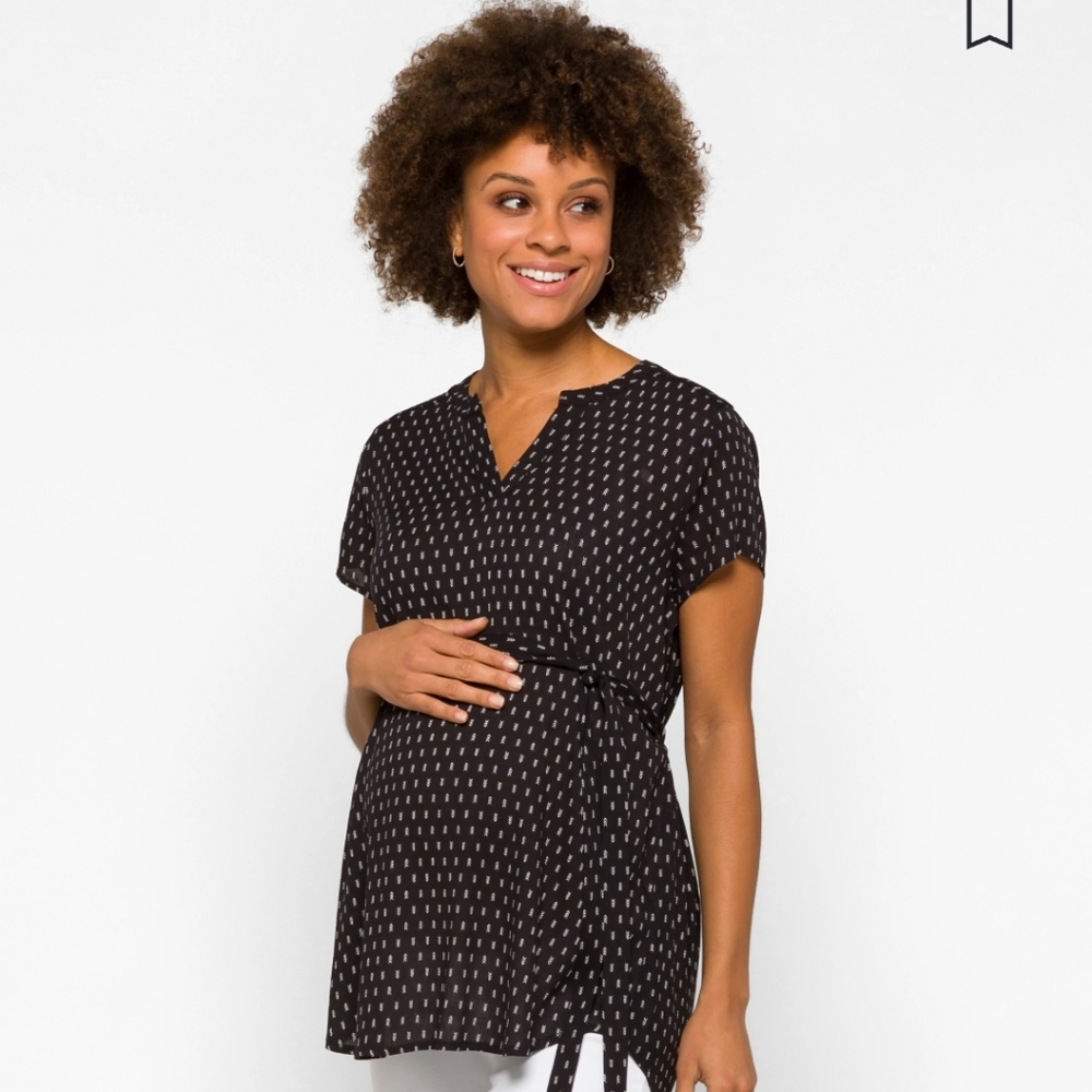 Black and White Maternity Top